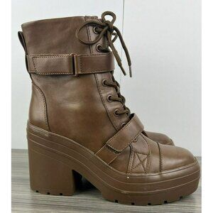 Limelight Womens Boot Size 8 Jazzie Brown Lace Up Zipper Platform Boots Shoe Y2K